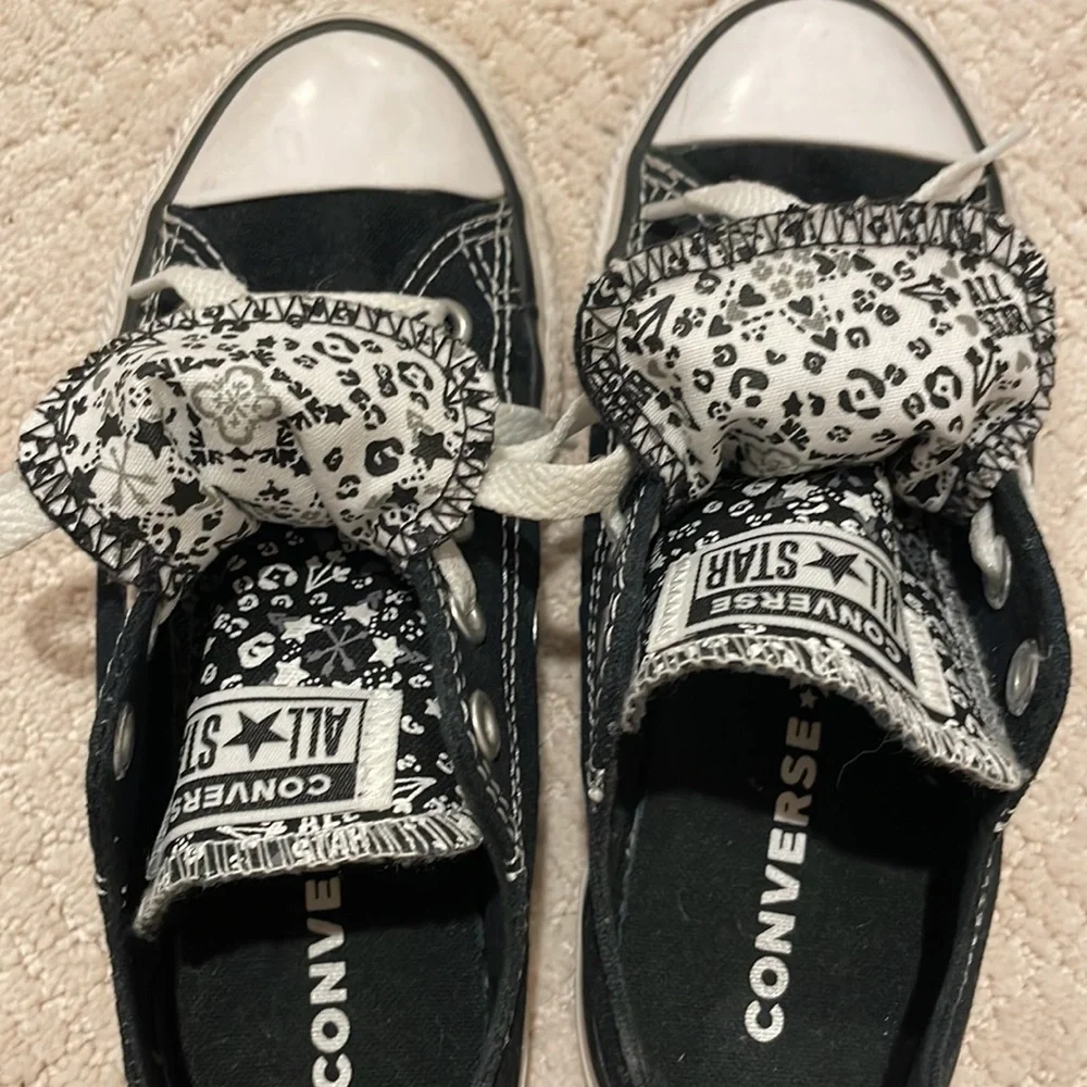 COPY - Converse Kids Chuck Taylor All Star Double Tongue Ox Big Girl's Shoes sz…